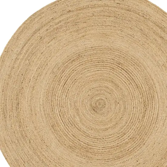 6' Natural Jute Flatweave Handmade Round Rug Photo 2
