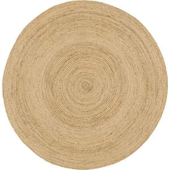 8' Natural Jute Flatweave Handmade Round Rug Photo 3