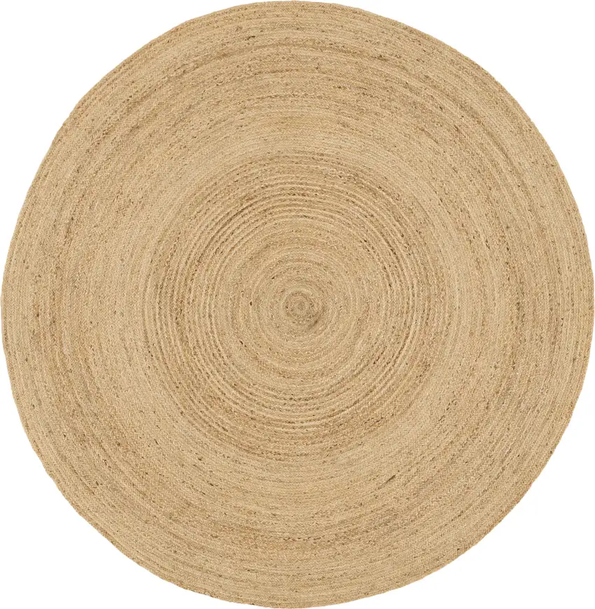 8' Natural Jute Flatweave Handmade Round Rug Photo 3