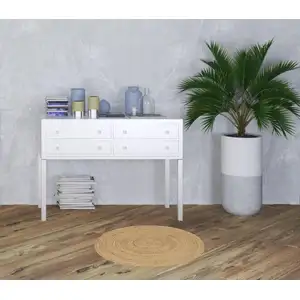 Photo of 3' Natural Jute Flatweave Handmade Round Rug