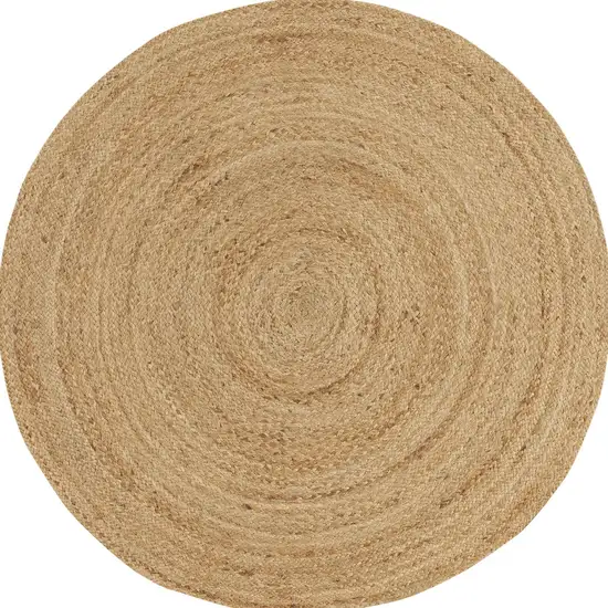 3' Natural Jute Flatweave Handmade Round Rug Photo 2
