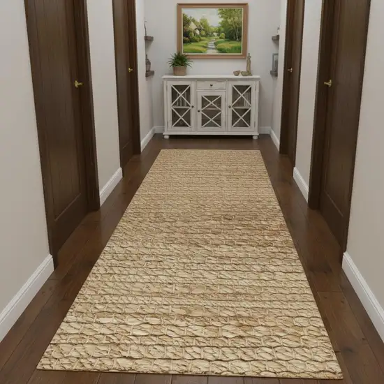 10' Natural Jute Flatweave Handmade Runner Rug Photo 1