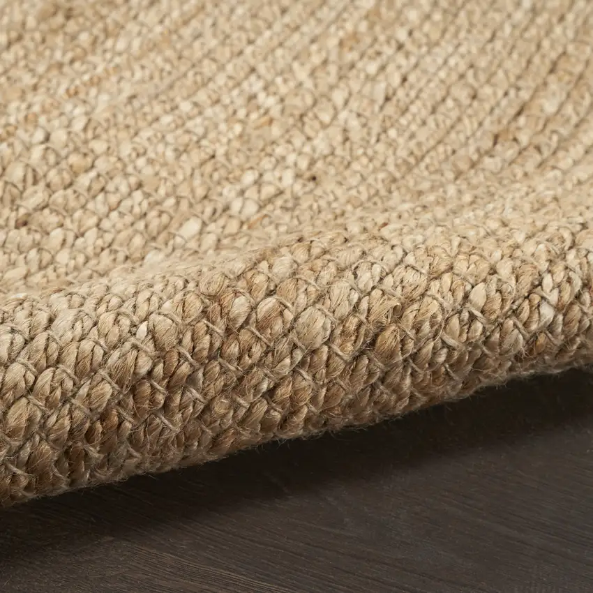 10' Natural Jute Flatweave Handmade Runner Rug Photo 9