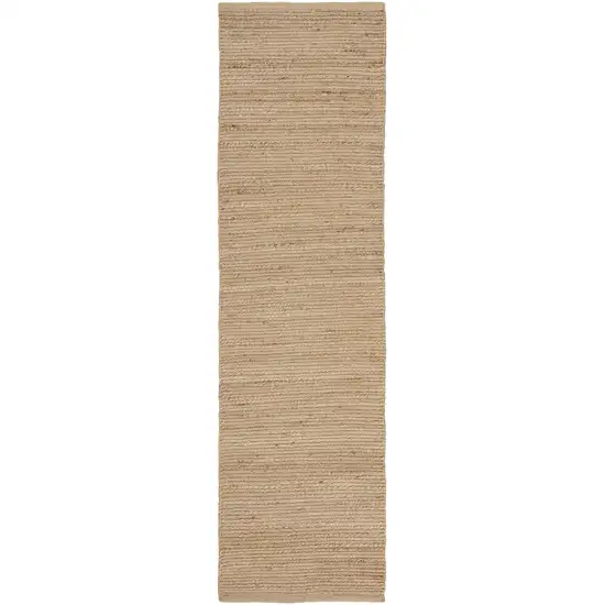 10' Natural Jute Flatweave Handmade Runner Rug Photo 6