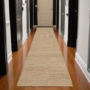 Photo of 12' Natural Jute Flatweave Handmade Runner Rug