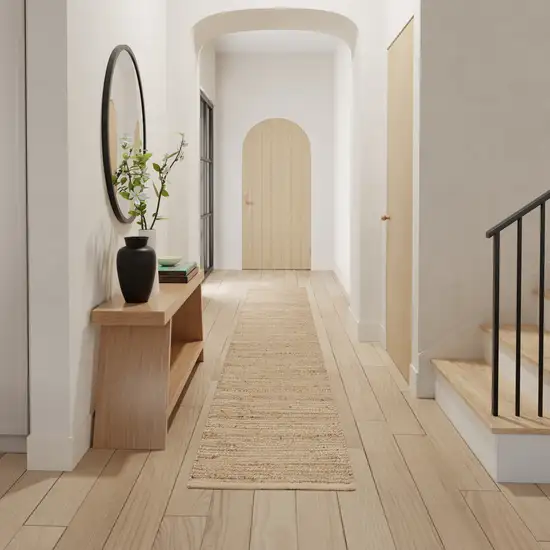 12' Natural Jute Flatweave Handmade Runner Rug Photo 4