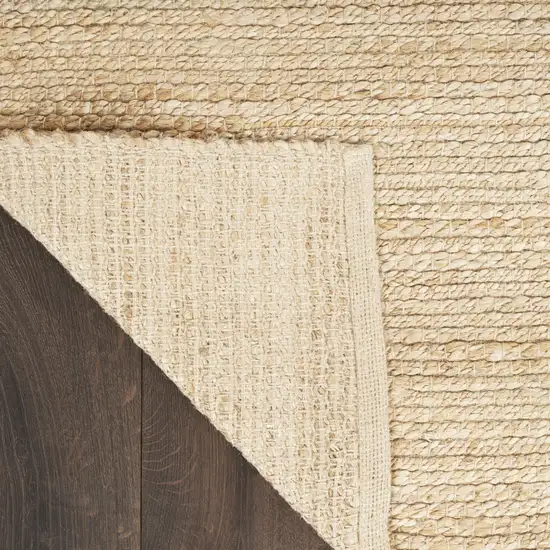 8' Natural Jute Flatweave Handmade Runner Rug Photo 9