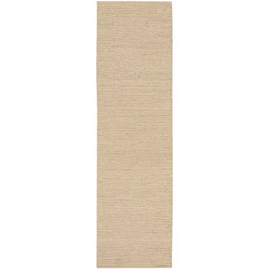 8' Natural Jute Flatweave Handmade Runner Rug Photo 8