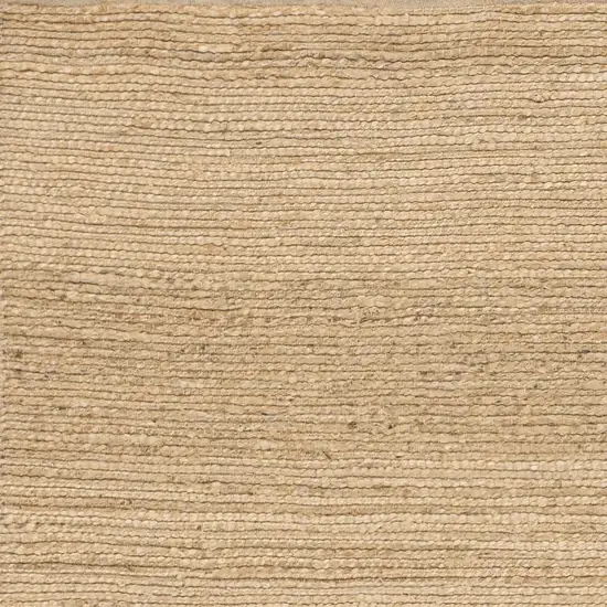 4' Natural Jute Flatweave Handmade Square Rug Photo 2