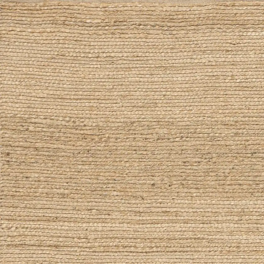 4' Natural Jute Flatweave Handmade Square Rug Photo 2