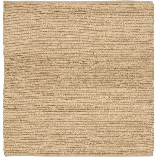 5' Natural Jute Flatweave Handmade Square Rug Photo 9