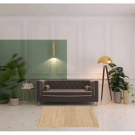 5' Natural Jute Flatweave Handmade Square Rug Photo 1