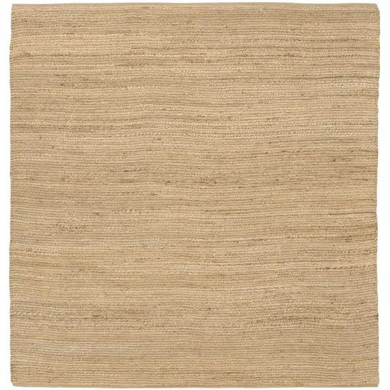 8' Natural Jute Flatweave Handmade Square Rug Photo 8