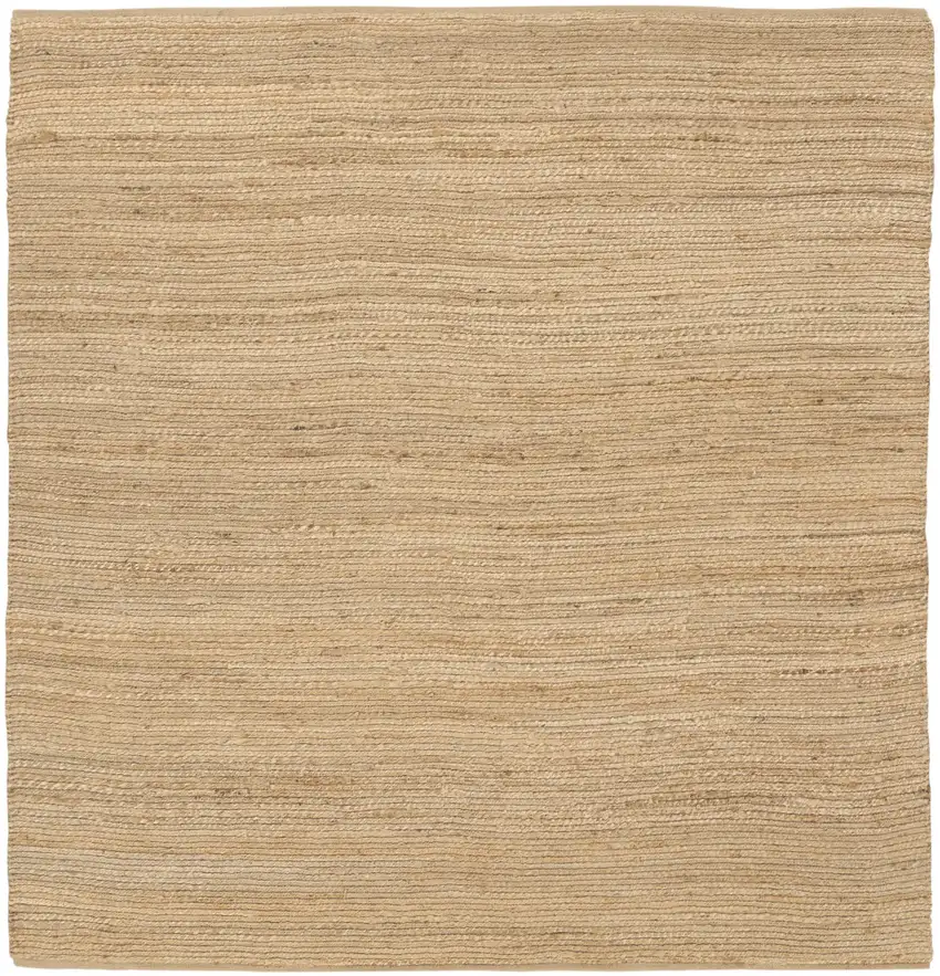 8' Natural Jute Flatweave Handmade Square Rug Photo 8