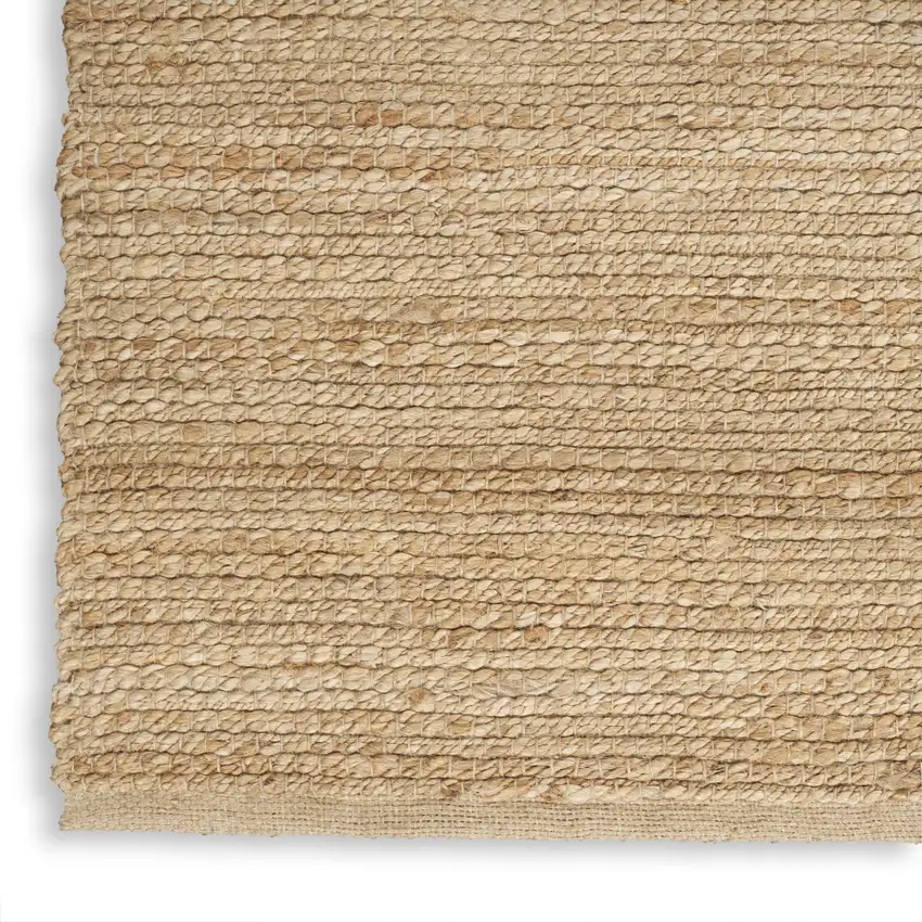 8' Natural Jute Flatweave Handmade Square Rug Photo 9