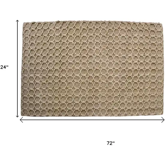 6' Natural Jute Geometric Hand Woven Area Rug Photo 8