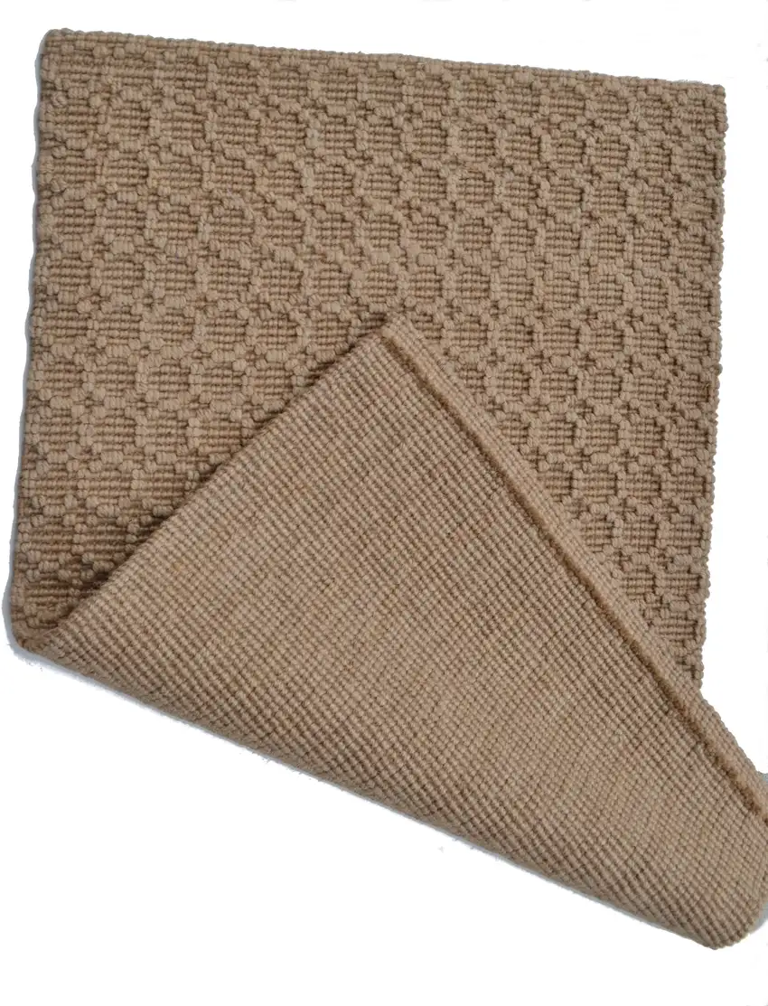 6' Natural Jute Geometric Hand Woven Area Rug Photo 6