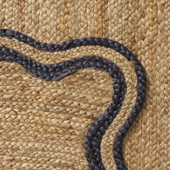 8' Natural Jute Hand Braided Runner Rug Photo 7