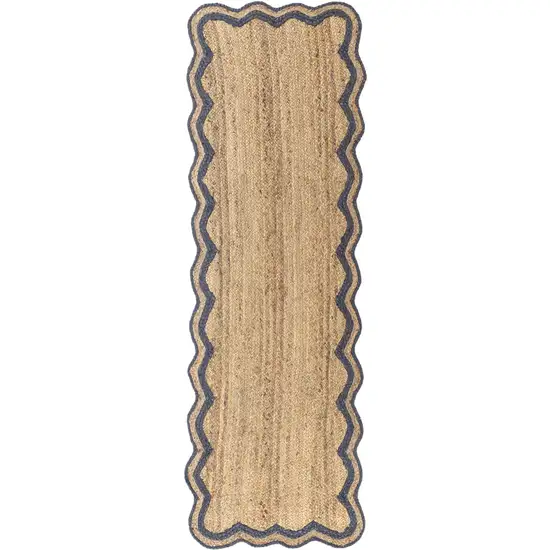 8' Natural Jute Hand Braided Runner Rug Photo 2