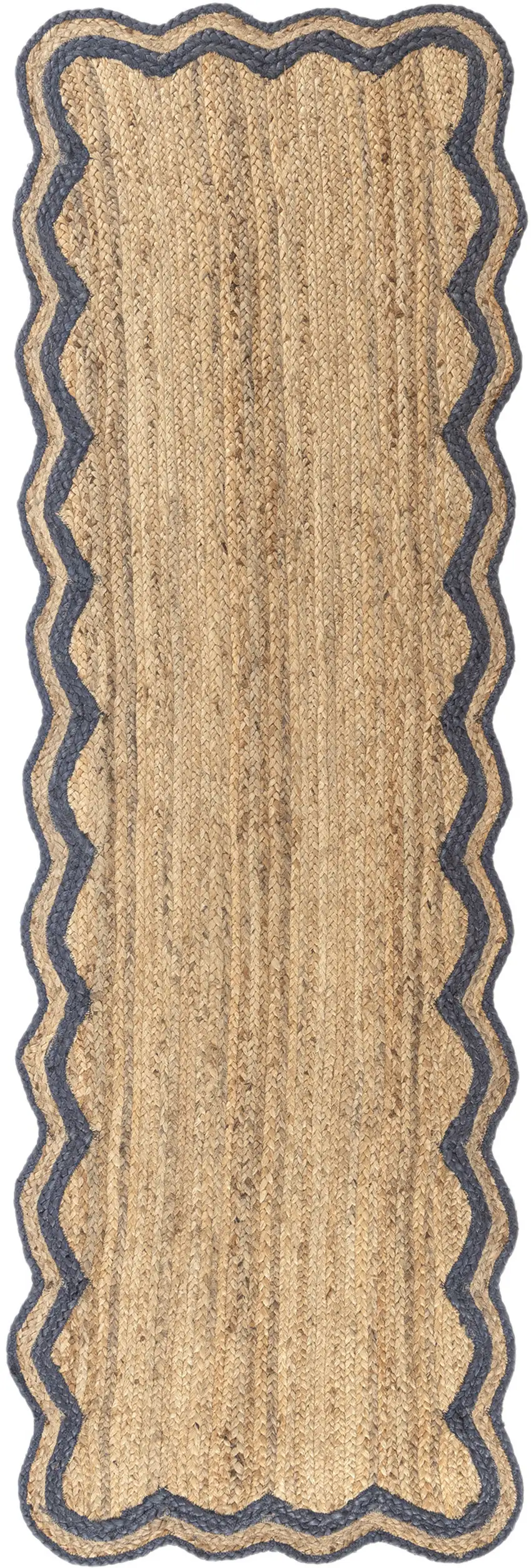 8' Natural Jute Hand Braided Runner Rug Photo 2