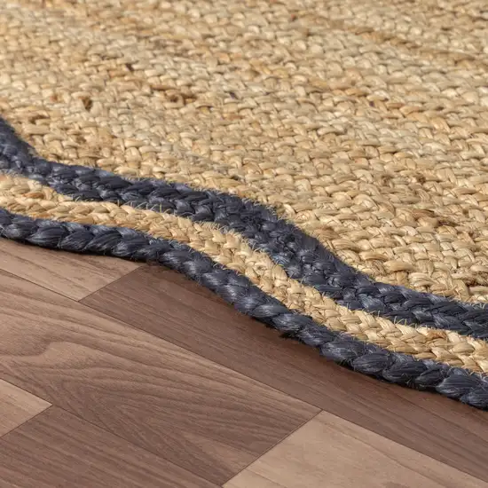 8' Natural Jute Hand Braided Runner Rug Photo 5
