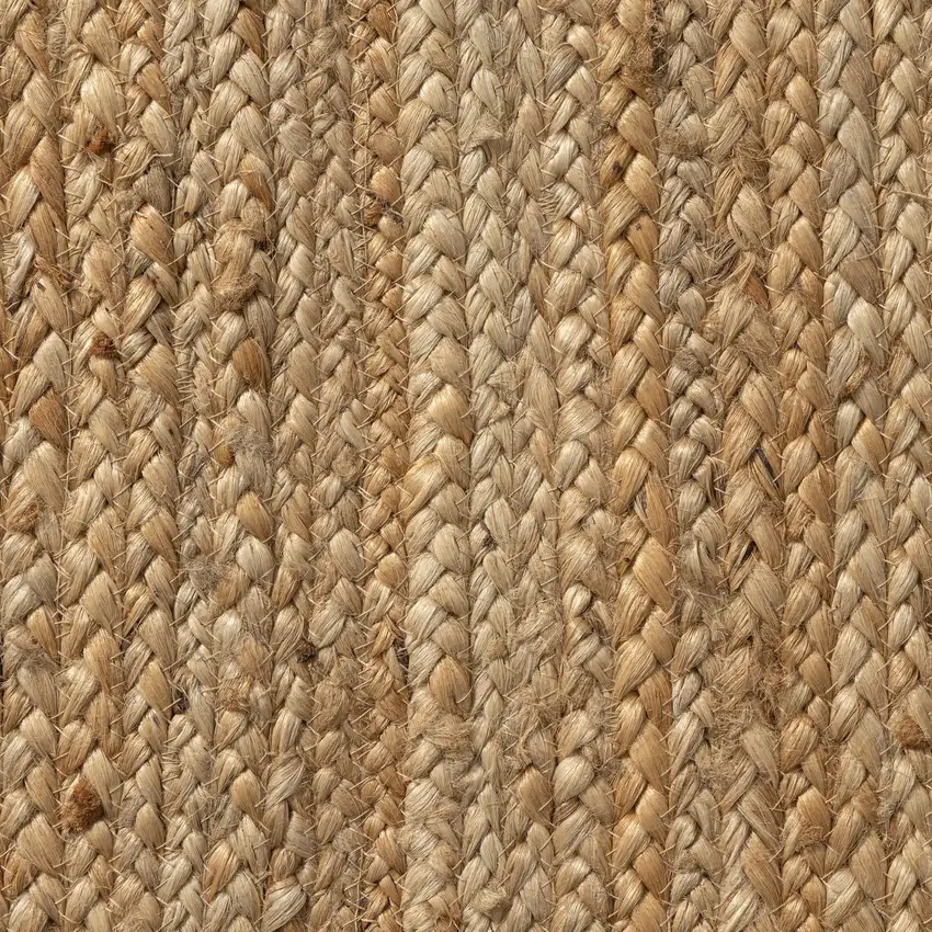 8' Natural Jute Hand Braided Runner Rug Photo 8