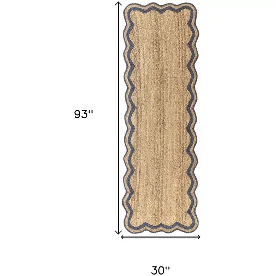 8' Natural Jute Hand Braided Runner Rug Photo 8