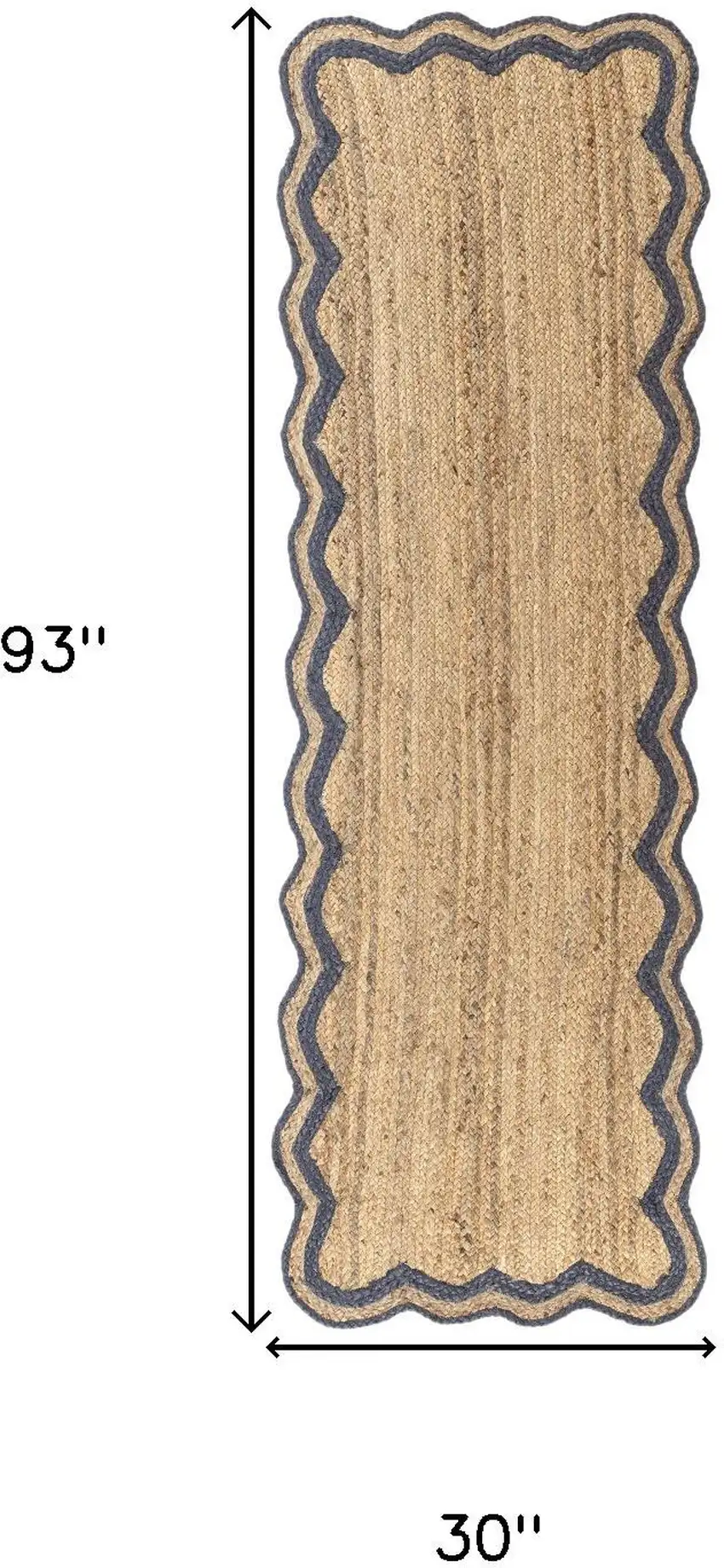 8' Natural Jute Hand Braided Runner Rug Photo 8