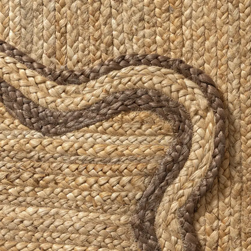 8' Natural Jute Hand Braided Runner Rug Photo 8