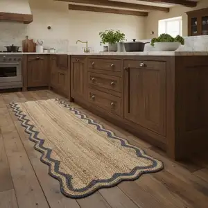 Photo of 8' Natural Jute Hand Braided Runner Rug