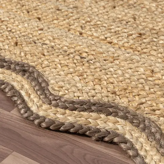 8' Natural Jute Hand Braided Runner Rug Photo 5