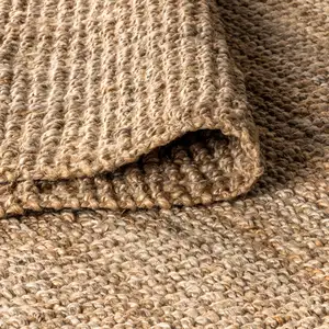Photo of 12' Natural Jute Handmade Runner Rug With Fringe