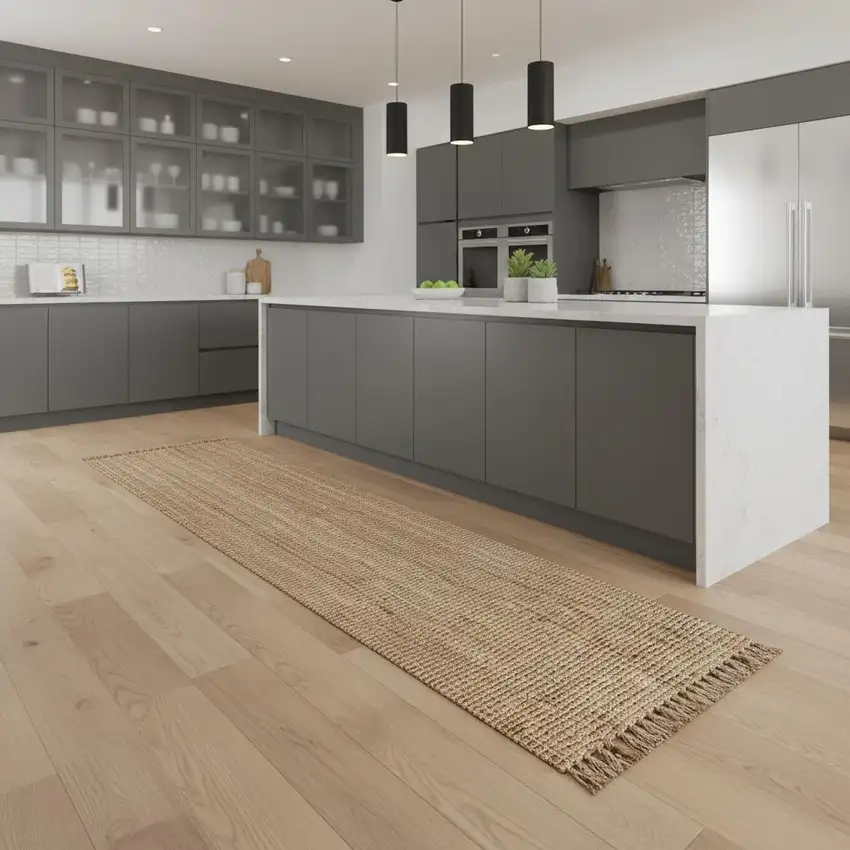 8' Natural Jute Handmade Runner Rug With Fringe Photo 2