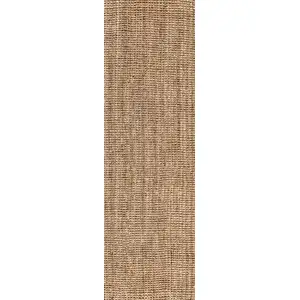 Photo of 14' Natural Jute Handmade Runner Rug