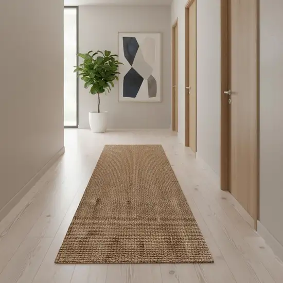 14' Natural Jute Handmade Runner Rug Photo 2
