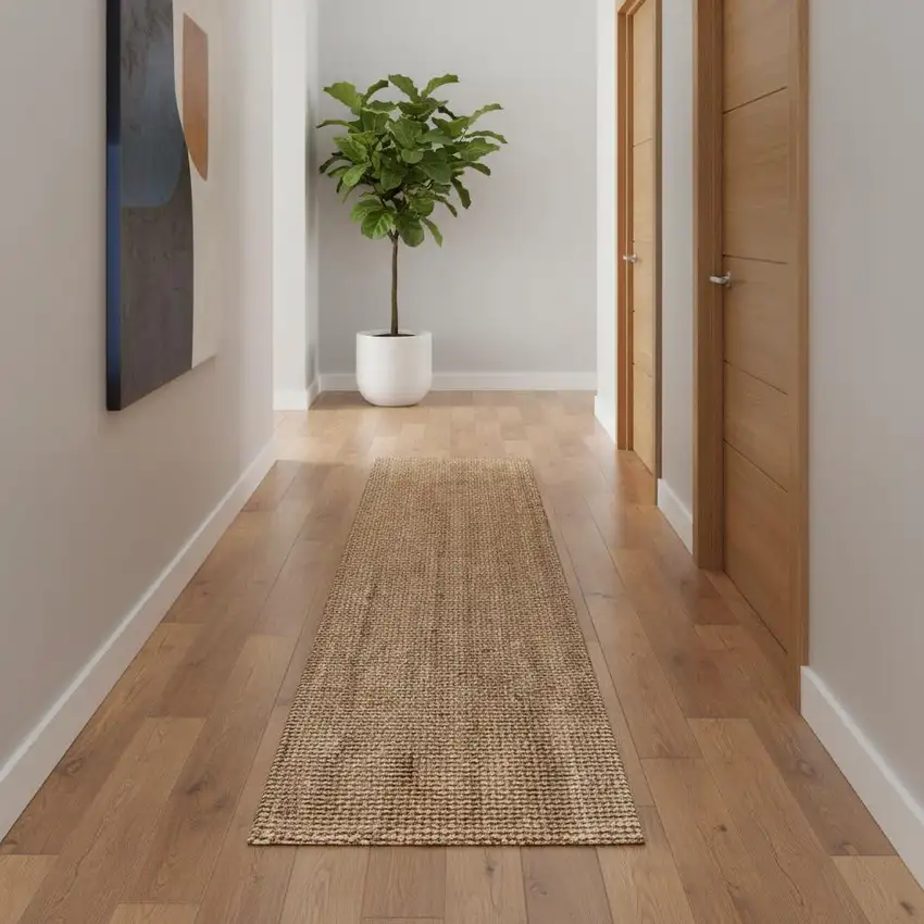 16' Natural Jute Handmade Runner Rug Photo 2