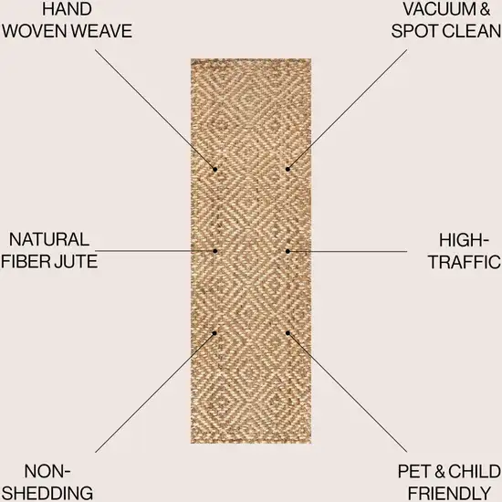 10' Natural Jute Handmade Runner Rug Photo 6