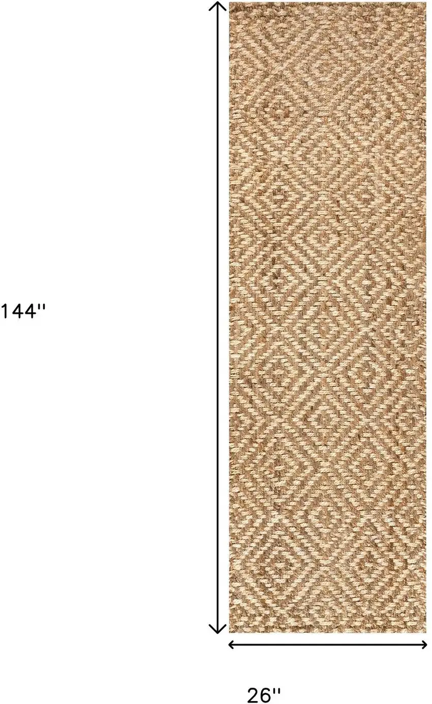 12' Natural Jute Handmade Runner Rug Photo 8
