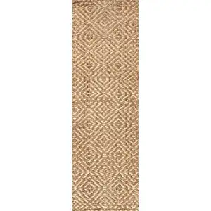 Photo of 12' Natural Jute Handmade Runner Rug