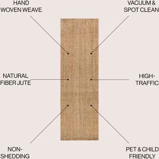 10' Natural Jute Handmade Runner Rug Photo 3