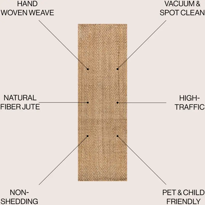 8' Natural Jute Handmade Runner Rug Photo 4