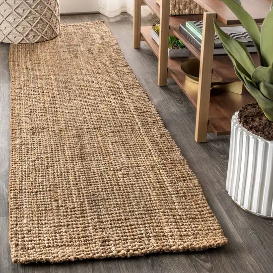 10' Natural Jute Handmade Runner Rug Photo 4