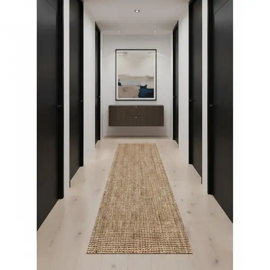 12' Natural Jute Handmade Runner Rug Photo 1