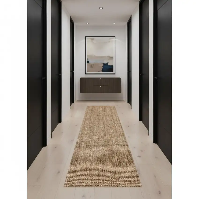 12' Natural Jute Handmade Runner Rug Photo 1