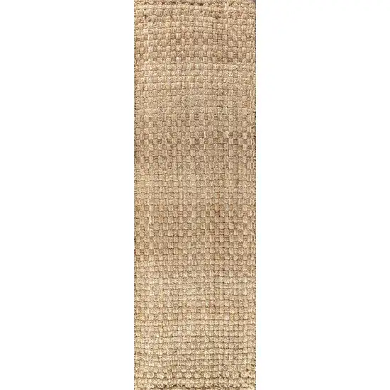 10' Natural Jute Handmade Runner Rug Photo 3