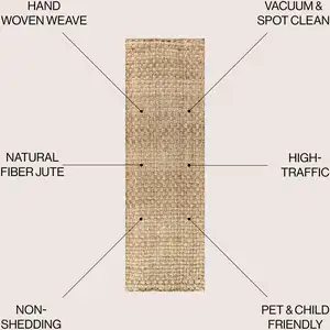 Photo of 12' Natural Jute Handmade Runner Rug