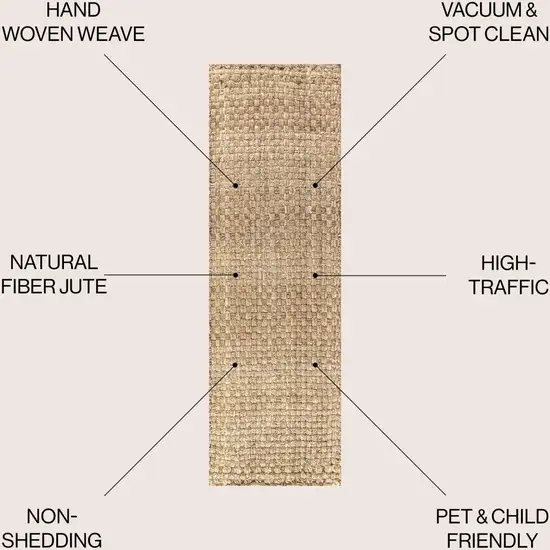 12' Natural Jute Handmade Runner Rug Photo 2