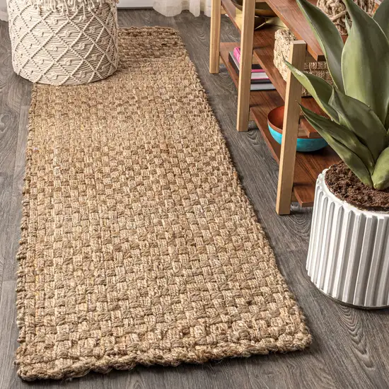 12' Natural Jute Handmade Runner Rug Photo 1