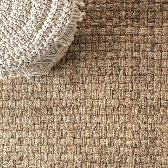 12' Natural Jute Handmade Runner Rug Photo 4