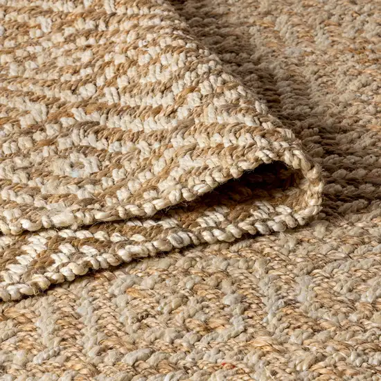 8' Natural Jute Handmade Runner Rug Photo 9